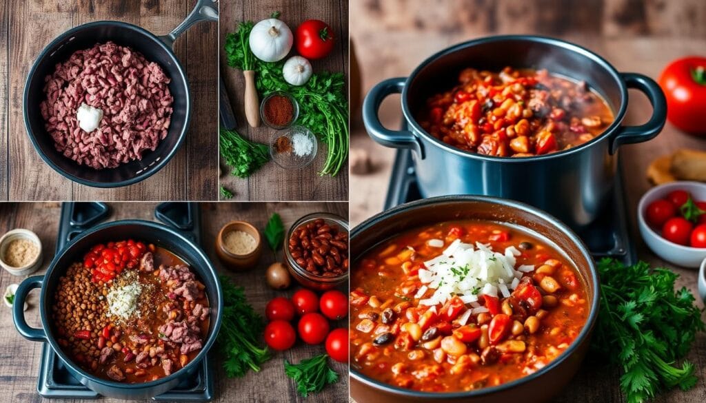 Zubereitungsschritte für Chili con Carne